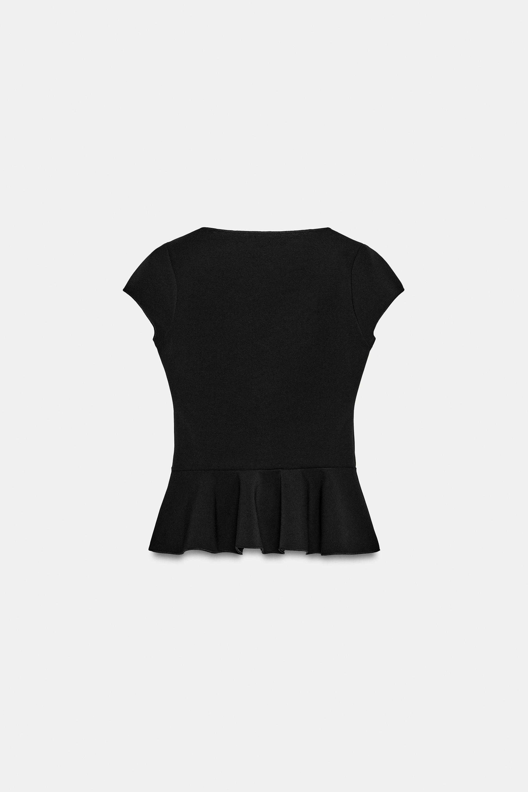 BUTTONED PEPLUM TOP